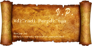 Váradi Perpétua névjegykártya